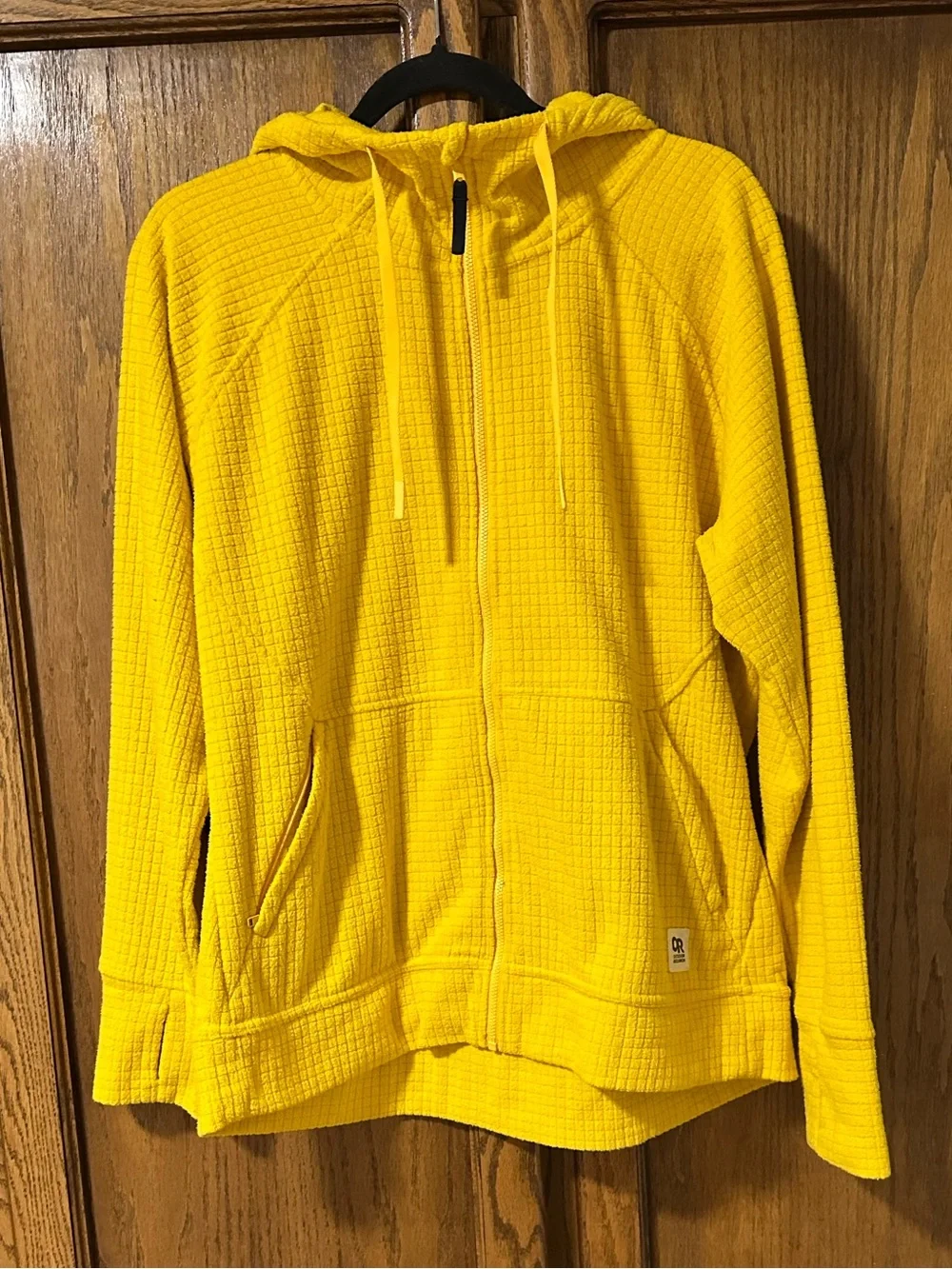 Outdoor Research women’s Vigor Full Zip Hoodie Micro Grid - Yellow Sz L